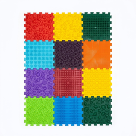 Covoraș ortopedic pentru masaj Puzzle "Mega Mix" 12 elemente