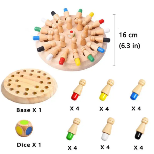 Șah de memorie pentru dezvoltarea memoriei și atenției Jucărie din lemn Montessori