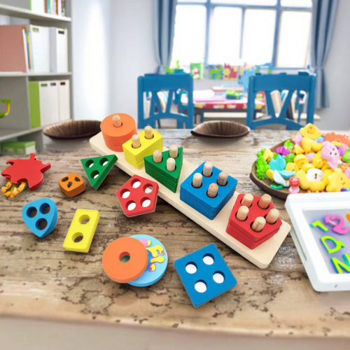 Sortator Figuri Jucărie din lemn Montessori  