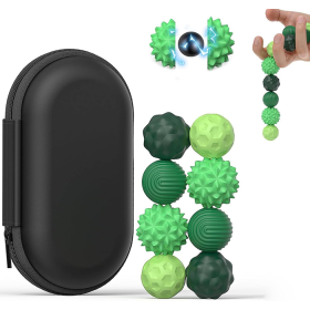 Bile magnetice senzoriale, set verde de 8 bucăți, cu husă, mărimea M