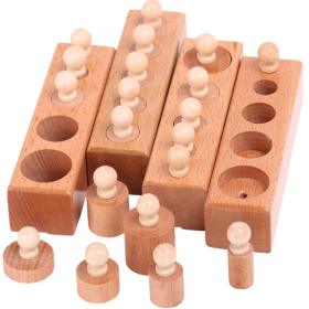 Set de cilindri din lemn Montessori Jucărie educativă 