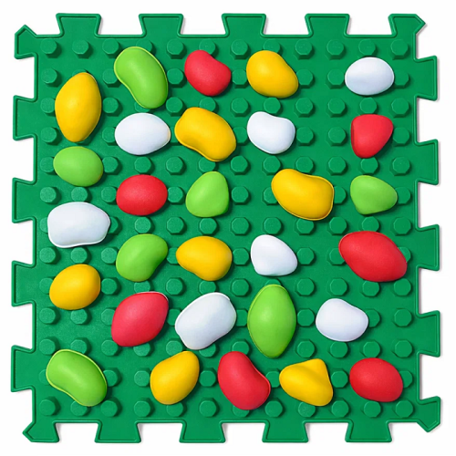 Covoraș de masaj "Mix Puzzle-uri" FAGURE 1 element + set de module "Pietre"
