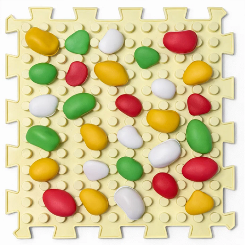 Covoraș de masaj "Mix Puzzle-uri" FAGURE 1 element + set de module "Pietre"