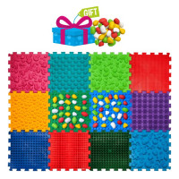 Covoraș de masaj "Ortek Mix Puzzle-uri" 12 elemente + "Pietre"