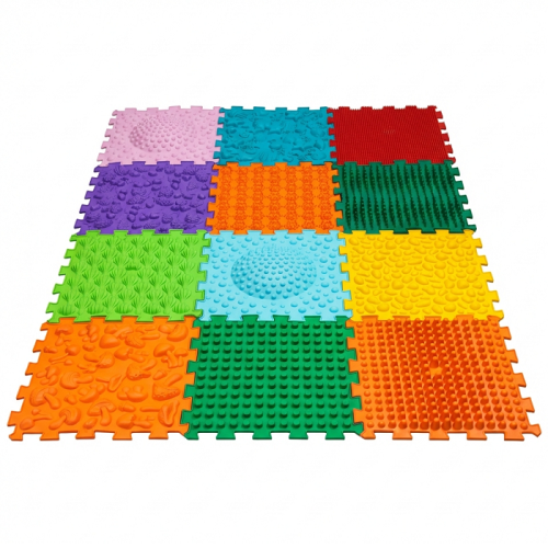 Covoraș de masaj Ortek Mega Mix Puzzle-uri 12 elemente REÎNNOIT Fizioterapie pentru câini