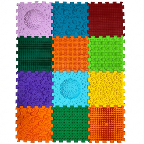 Covoraș de masaj Ortek Mega Mix Puzzle-uri 12 elemente REÎNNOIT Fizioterapie pentru câini