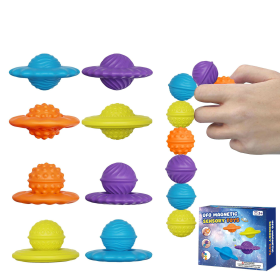 Bile magnetice antistres UFO din silicon, set 4 bucăți