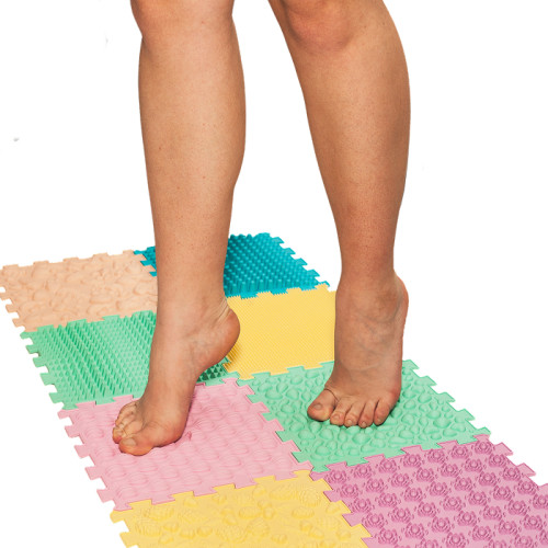 Covoraș de masaj Puzzle Mix Pastel 8 elemente