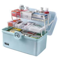 Organizator multifuncțional pentru medicamente cu 3 niveluri de depozitare