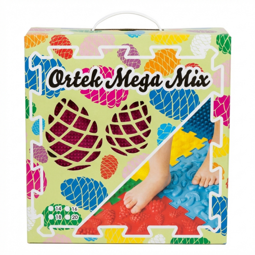 Saltea de masaj Ortek Mega Mix Puzzle 12 piese + 8 sectoare PASTEL
