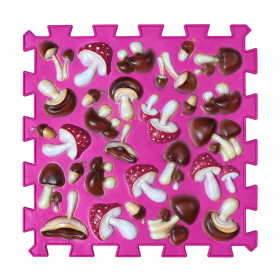 Covoraș de masaj Orthek Puzzle-uri Ciuperci Colorate Roz 1 element