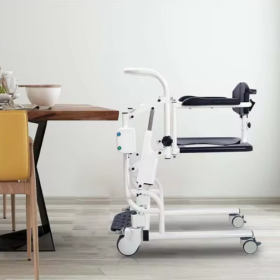 Scaun cu rotile profesional cu sistem electric de ridicare Scaun de toaletă pe roți cu șezut reglabil