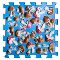 Covoraș de masaj Orthek Puzzle-uri Ciuperci Colorate Albastre 1 element