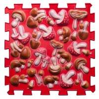 Covoraș de masaj Orthek Puzzle-uri Ciuperci Colorate Roșii 1 element