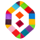 Covoraș de masaj Ortek Puzzle-uri 14 el. + 8 triunghiuri Fizioterapie pentru câini