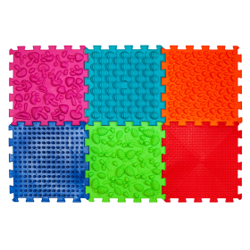 Covoraș ortopedic pentru masaj Puzzle "Mix" 6 elemente