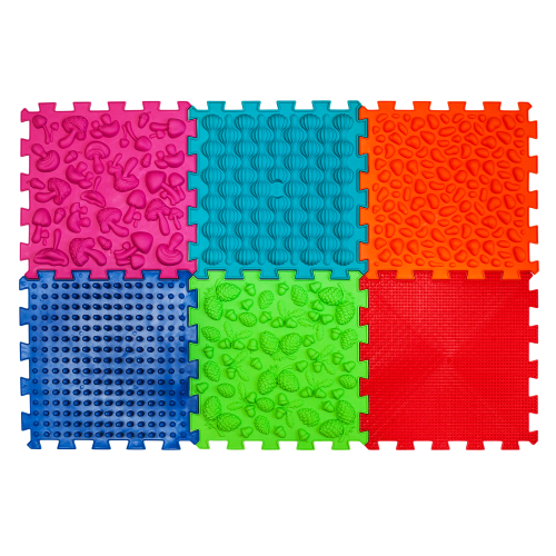 Covoraș ortopedic pentru masaj Puzzle "Mix" 6 elemente