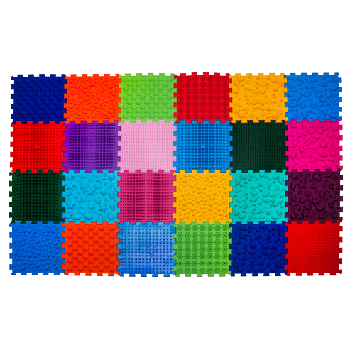 Covoraș ortopedic pentru masaj Puzzle "Mix" 24 elemente Fizioterapie pentru câini