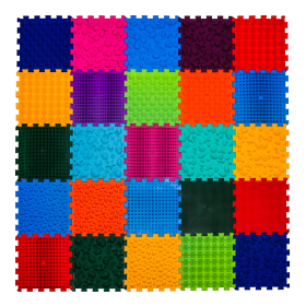 Covoraș ortopedic pentru masaj Puzzle "Mix" 25 elemente Fizioterapie pentru câini
