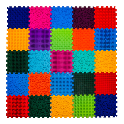 Covoraș ortopedic pentru masaj Puzzle "Mix" 25 elemente Fizioterapie pentru câini