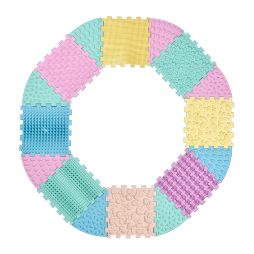Saltea de masaj Ortek Mix Puzzle 8 piese + 8 sectoare PASTEL