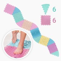 Saltea de masaj Ortek Mix Puzzle 6 piese + 6 sectoare PASTEL