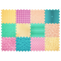 Covoraș de masaj "Mix Puzzle-uri" 12 elemente Pastel