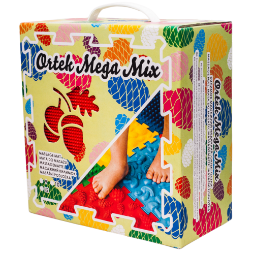 Covoraș ortopedic pentru masaj Puzzle "Mega Mix" 12 elemente