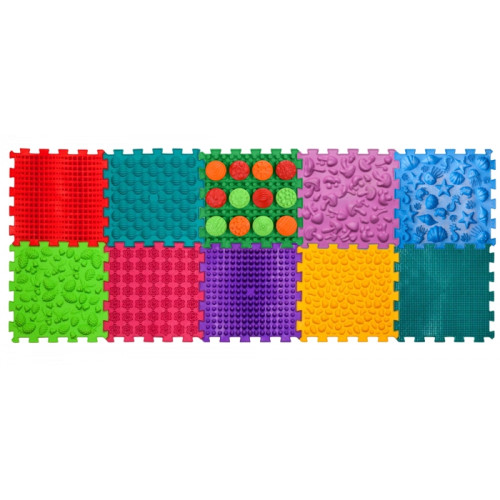 Covoraș de masaj "Ortek Mix Puzzle-uri" 10 elemente + "Modele" cadou