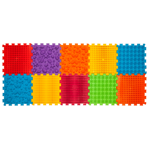 Covoraș de masaj pentru reabilitare "Ortek Mix" 10 elemente Rigid